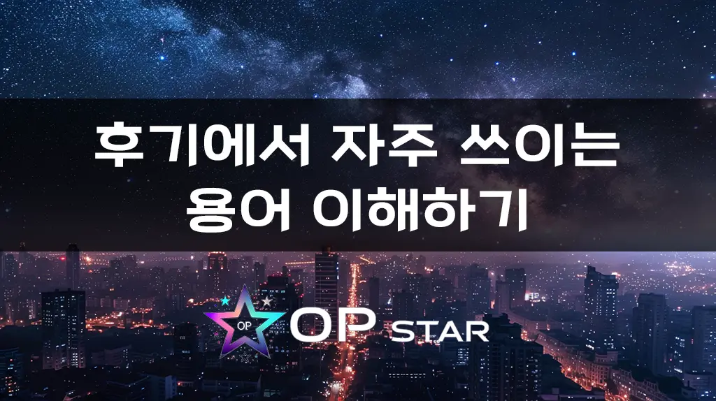 후기에서 자주 쓰이는 용어 이해하기