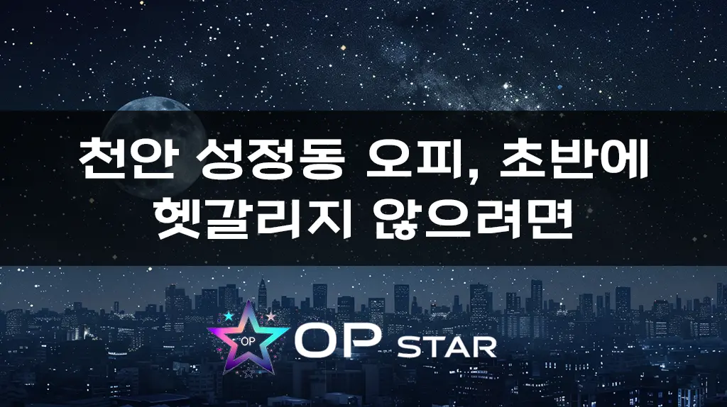 천안 성정동 오피, 초반에 헷갈리지 않으려면